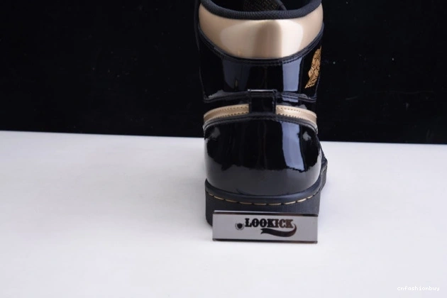 JORDAN METALLIC 1 BLACK (2020) RETRO HIGH AIR GOLD 555088-032 0714